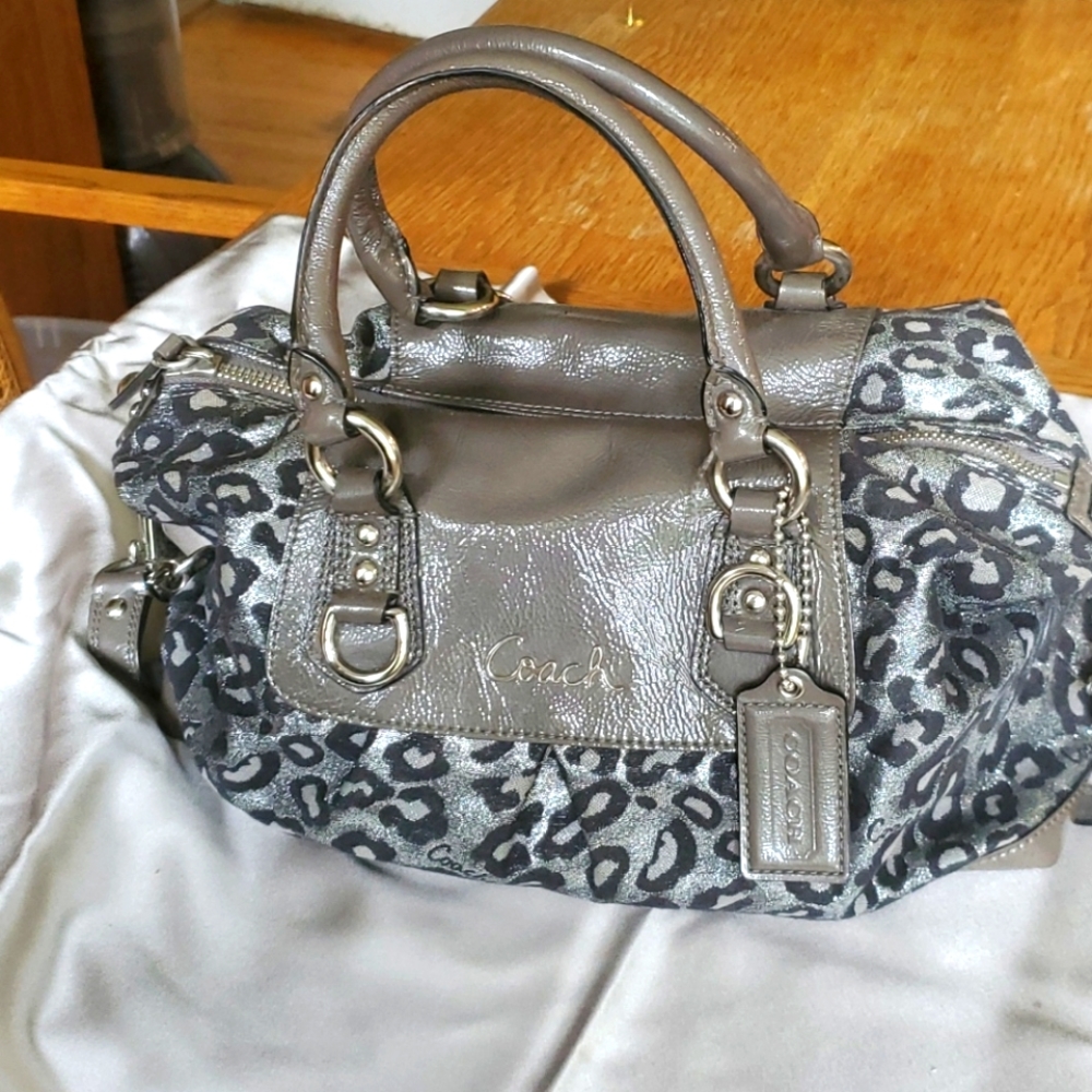 Metallic Cheetah Print Coach Purse